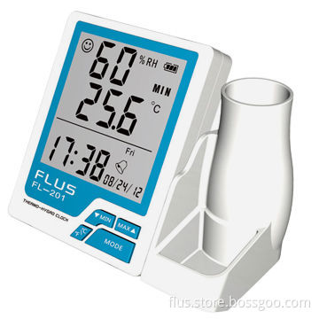 Thermo-hygrometer, MAX/MIN record for temperature and humidity, w/ alarm clock and calendar display